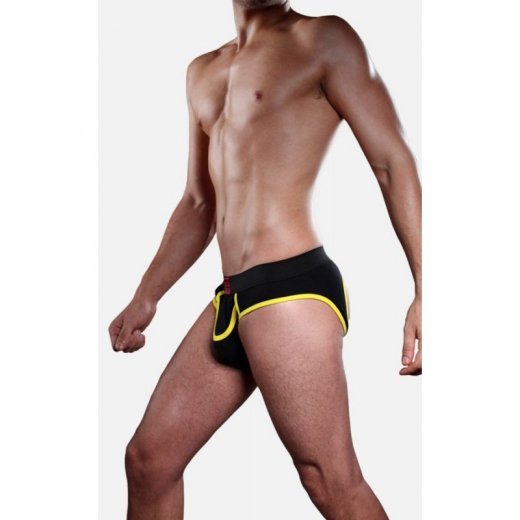 Army Fly Jock Brief Black/Yellow