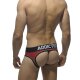 Double Piping Bottomless Brief red