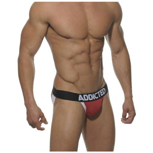 Elastic Mesh Jockstrap - red