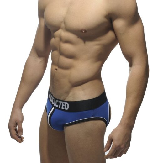 Double Piping Bottomless Brief blue