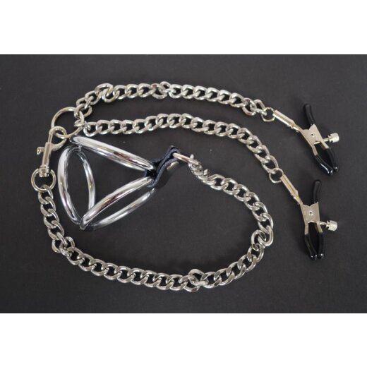 Nipple Clamp with 3-Cockring